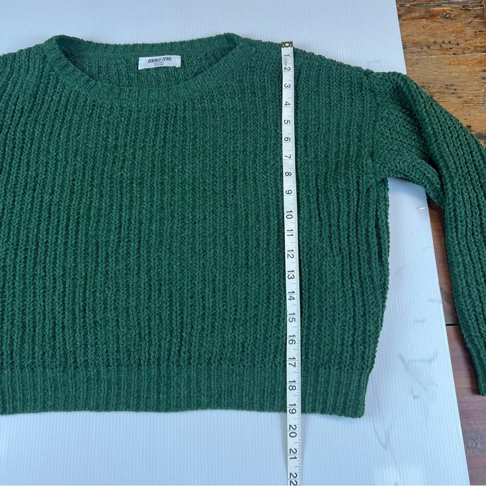 Double Zero Green Shaker Knit Crop Sweater, Size Small Junior - Picture 6 of 10